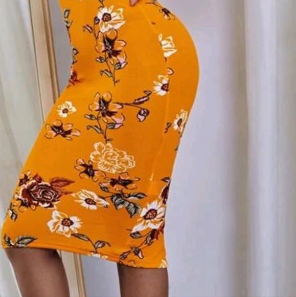 Floral Print Midi Bodycon Cami Dress - Picture 3 of 7